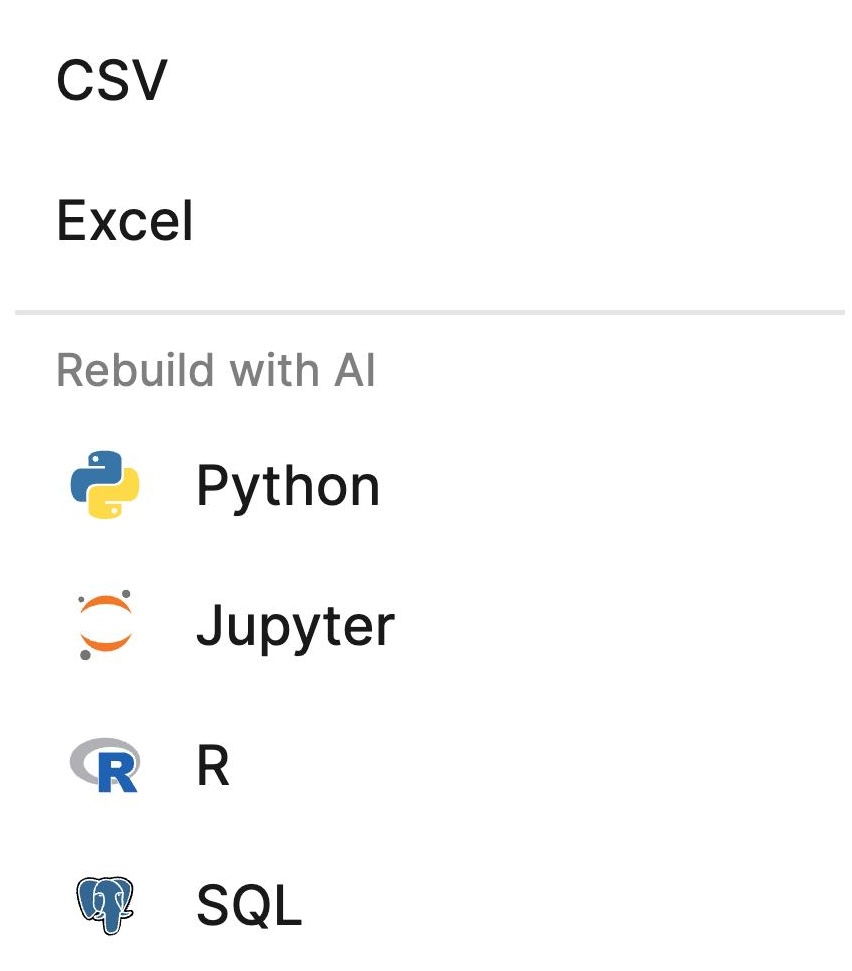 Export workflow